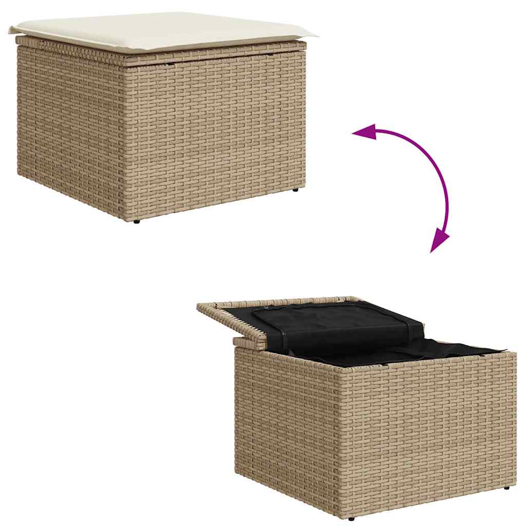 Set de canapele pentru grădină cu pernă 9 pcs Bej poliratan GartenMobel Dekor