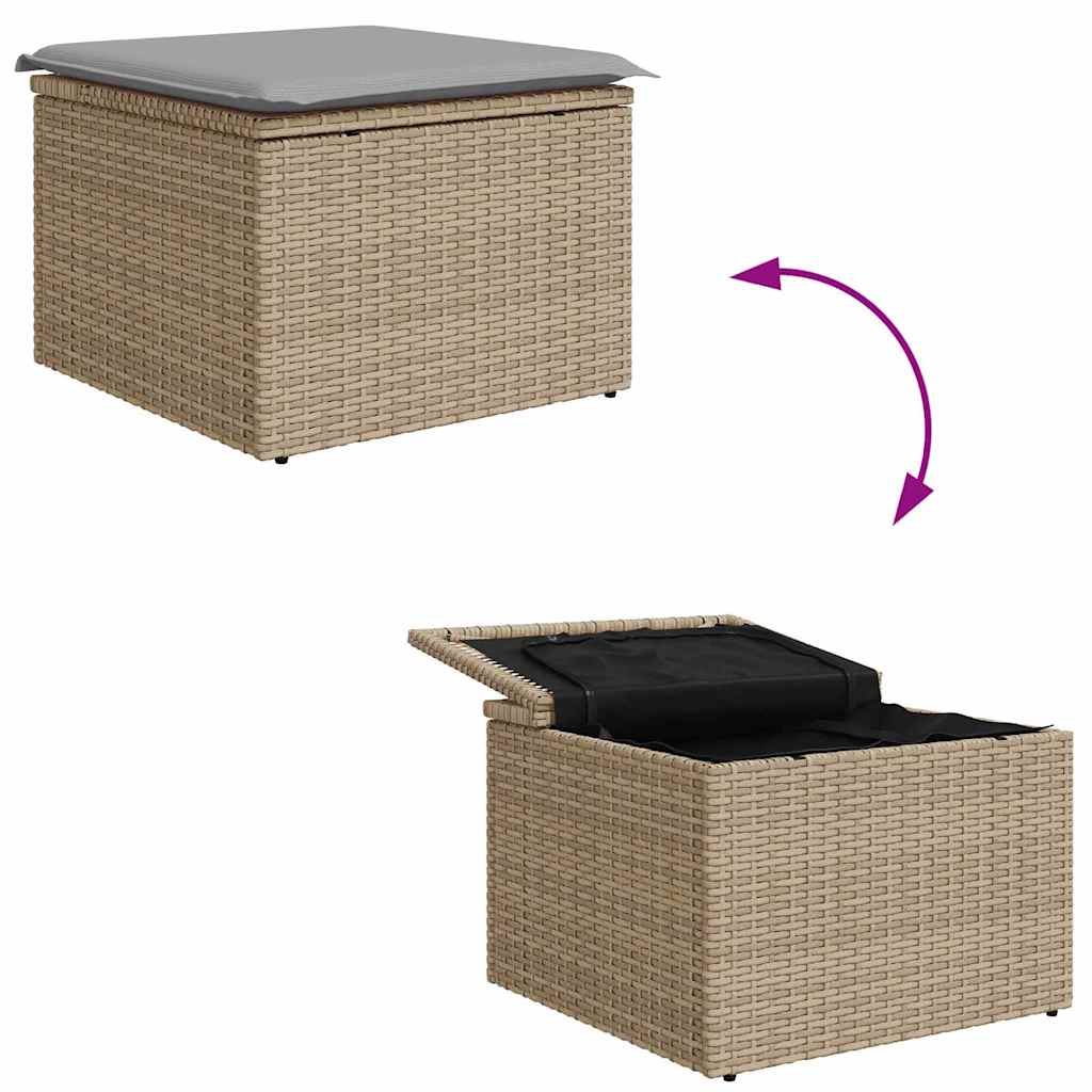 Set de canapele pentru grădină cu pernă 9 pcs Bej poliratan GartenMobel Dekor