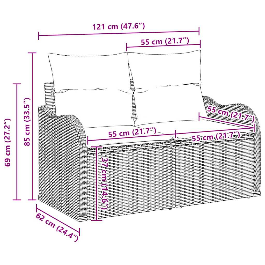 Set de canapele pentru grădină cu pernă 7 pcs Bej poliratan GartenMobel Dekor