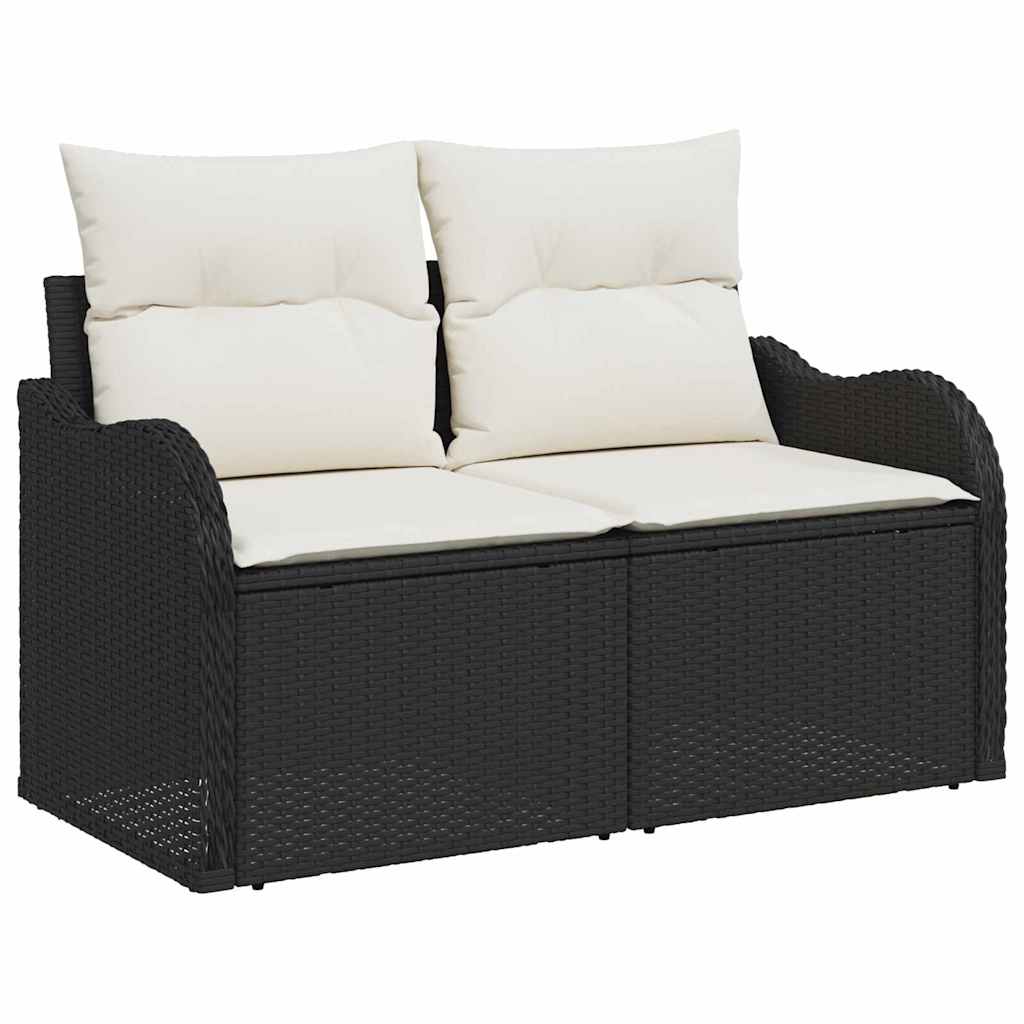 Set de canapele pentru grădină cu pernă 8 pcs Negru poliratan GartenMobel Dekor