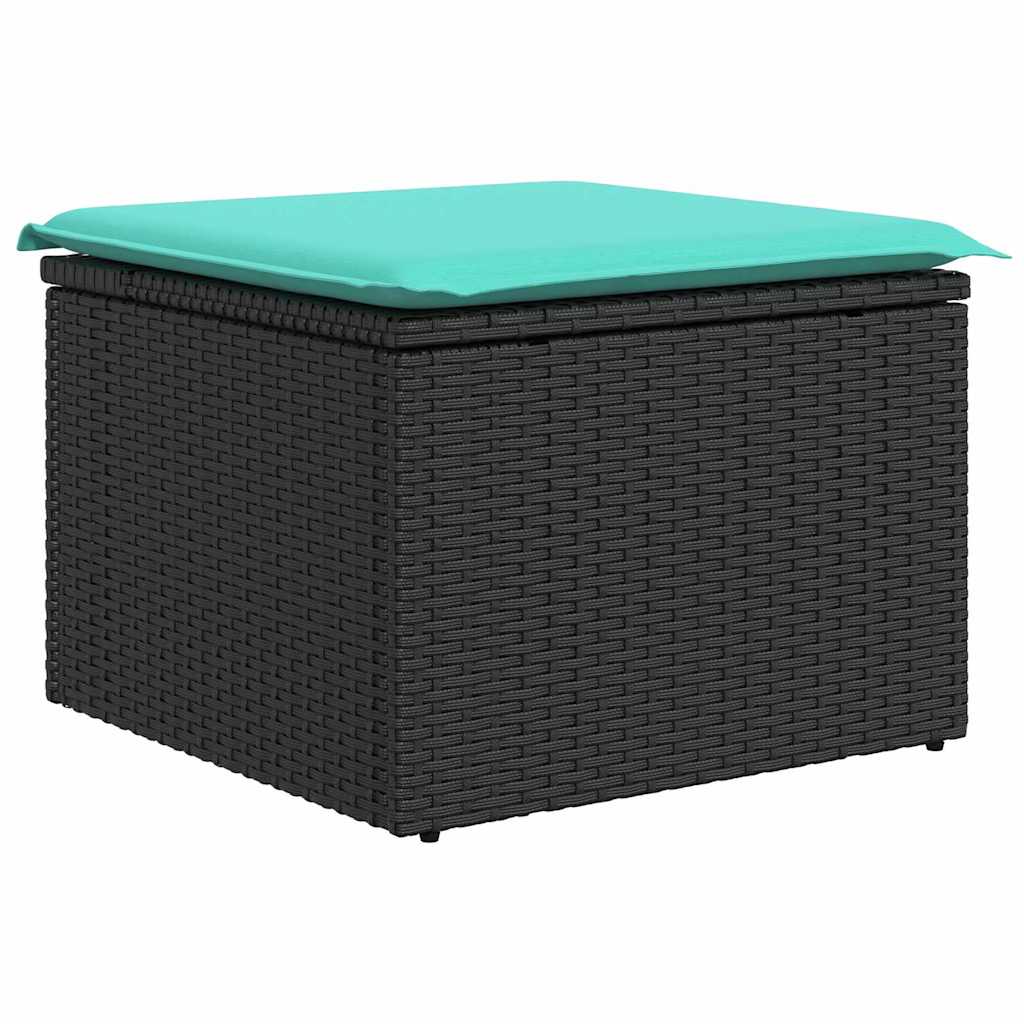 Set de canapele pentru grădină cu pernă 7 pcs Negru poliratan GartenMobel Dekor