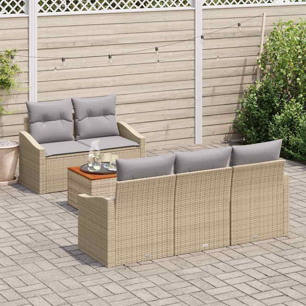Set de canapele pentru grădină cu pernă 6 pcs Bej poliratan GartenMobel Dekor