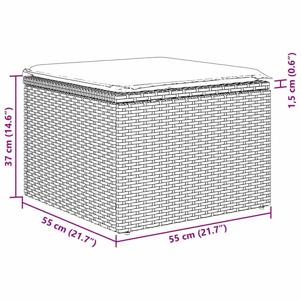 Set de canapele pentru grădină cu pernă 4 pcs Bej poliratan GartenMobel Dekor