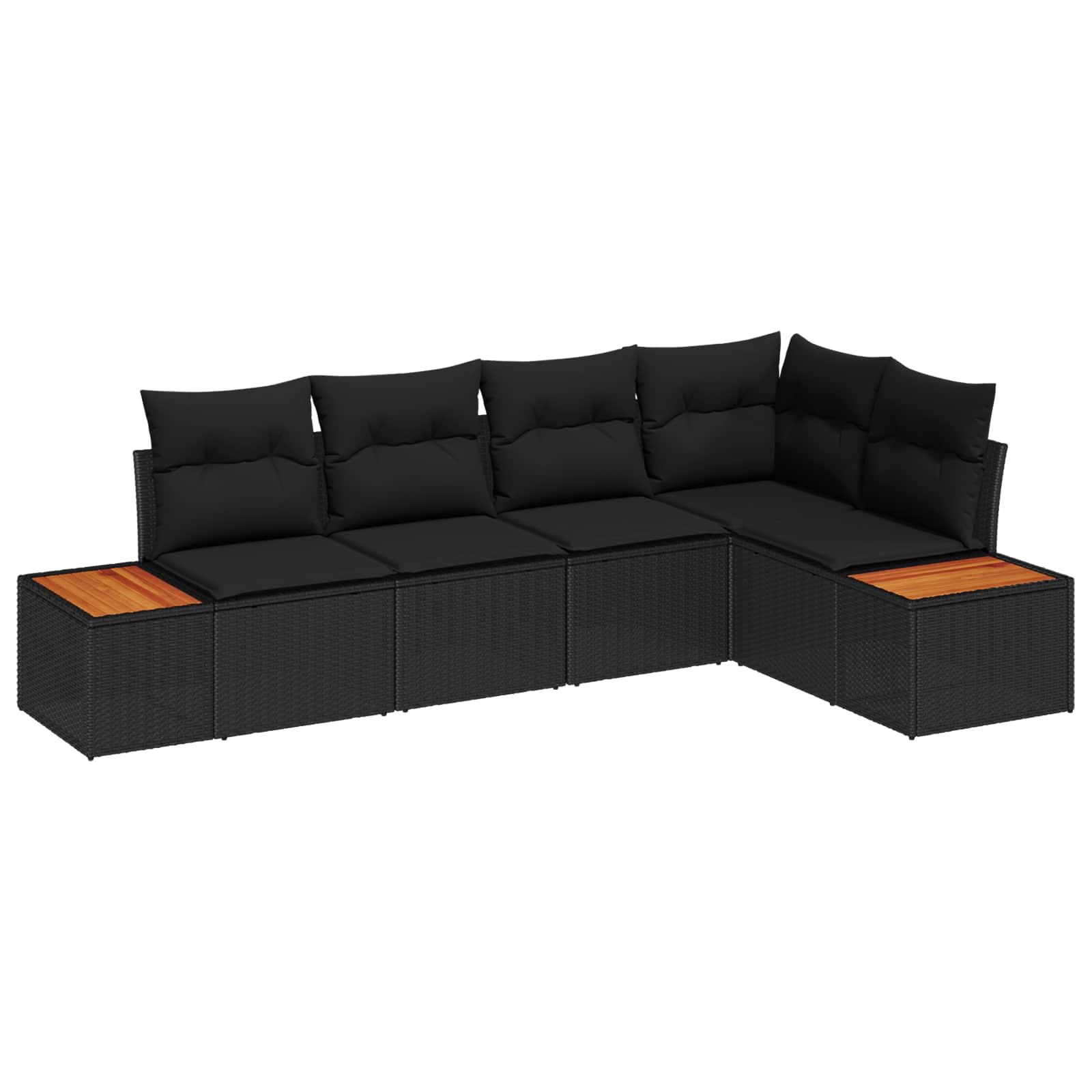 Set de canapele pentru grădină cu pernă 5 pcs Negru Rattan poli GartenMobel Dekor