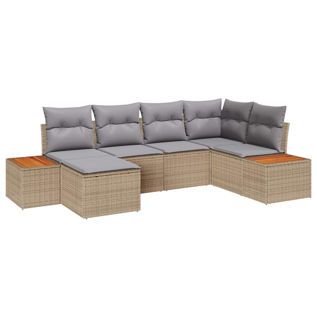 Set de canapele pentru grădină cu pernă 6 pcs Bej poliratan GartenMobel Dekor