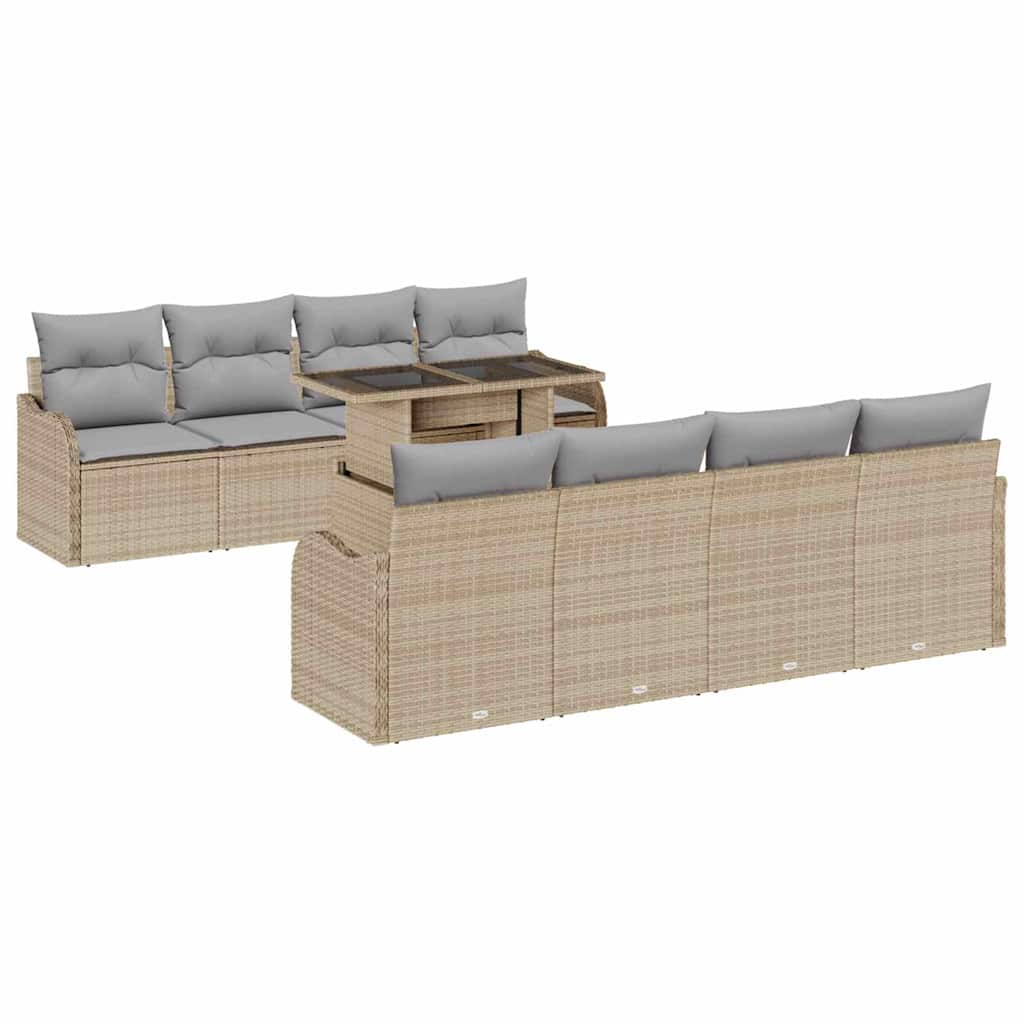 Set de canapele pentru grădină 7 pcs Bej și gri poliratan GartenMobel Dekor