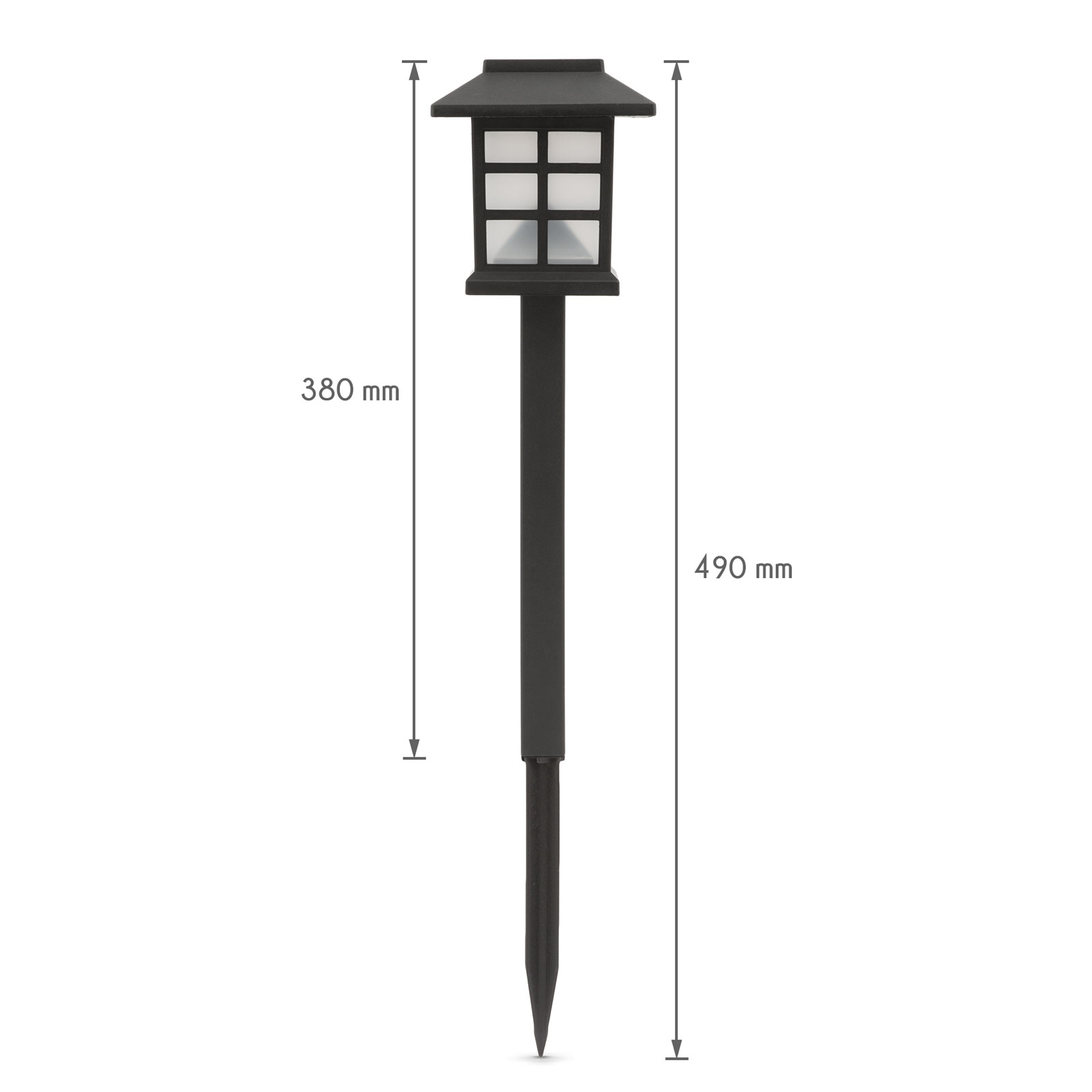 Lampa Solara LED tip Stalpisor Negru cu Imitatie Flacara Miscatoare, Inaltime 49cm