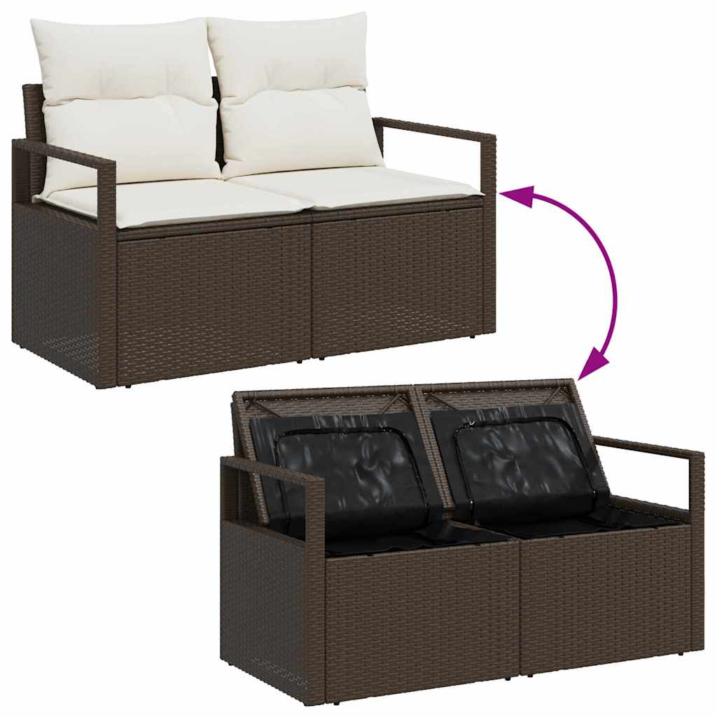Set de canapele pentru grădină 10 pcs Maro și Crem poliratan GartenMobel Dekor