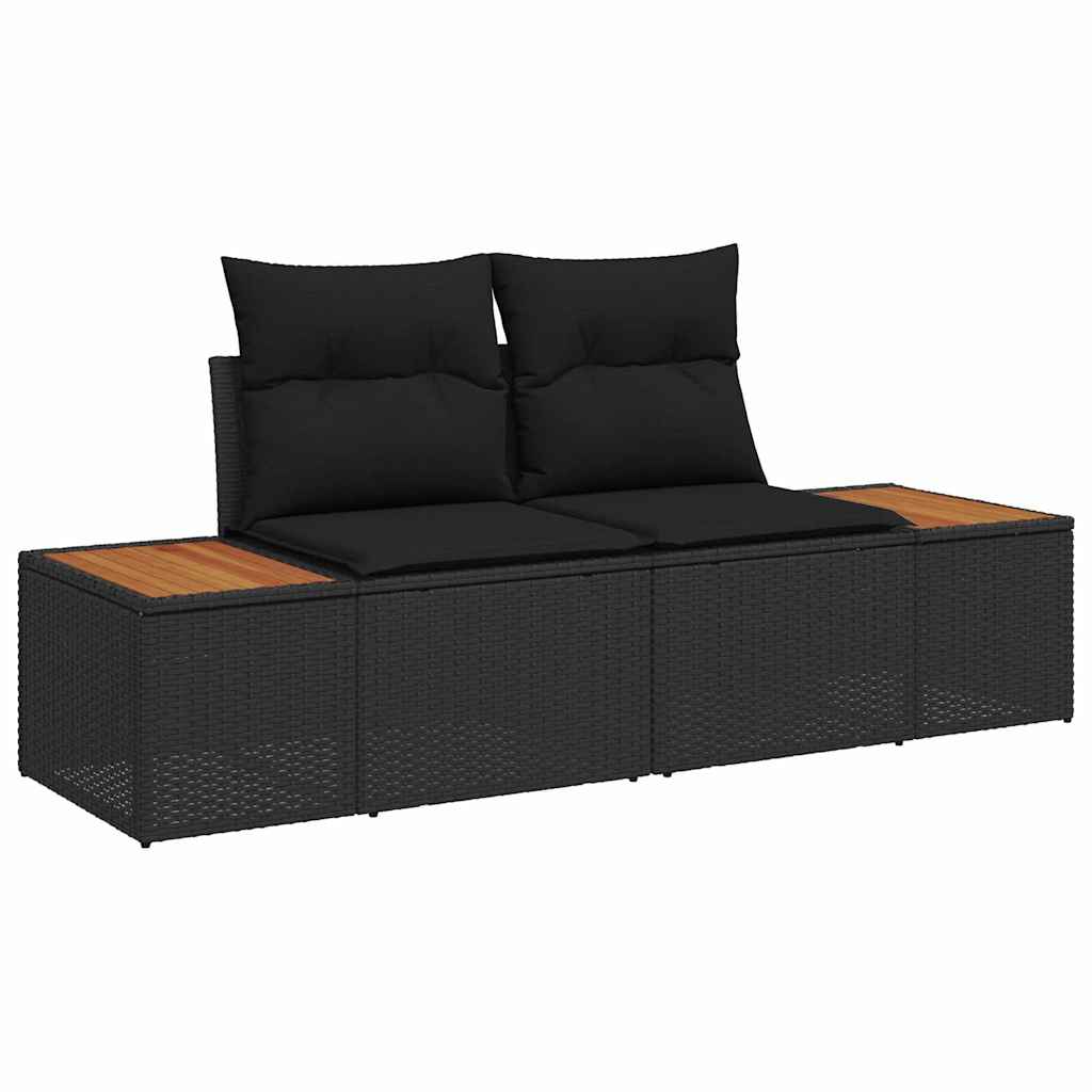 Set de canapele pentru grădină cu pernă 8 pcs Negru Rattan poli GartenMobel Dekor