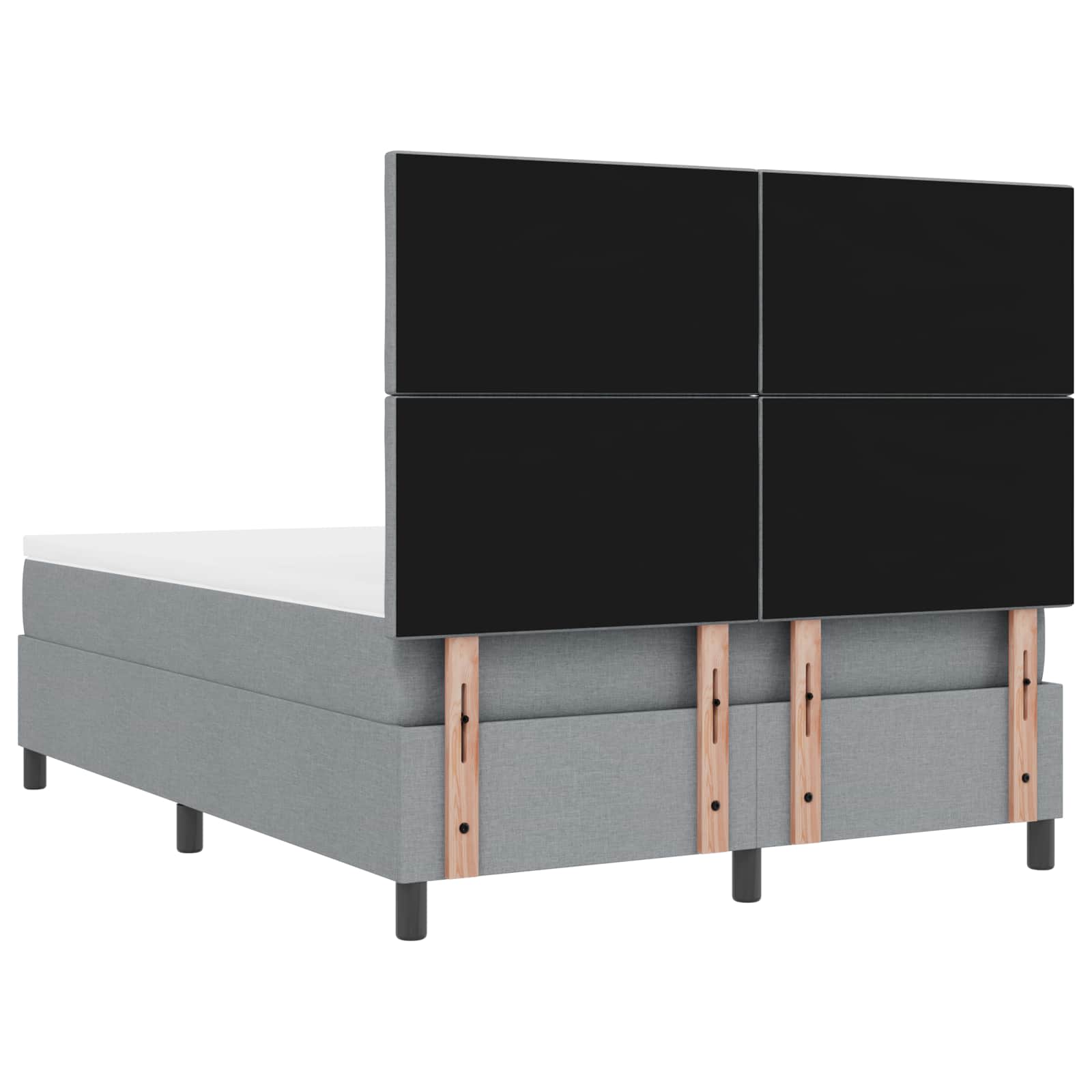 Pat cu arcuri cu saltea Gri deschis 160 x 200 cm țesătură GartenMobel Dekor