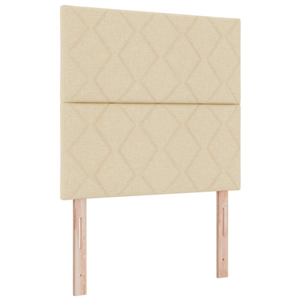 Pat cu arcuri cu saltea cu led Crem 120 x 190 cm țesătură GartenMobel Dekor