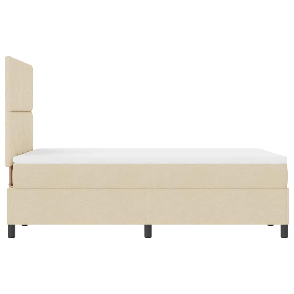 Pat cu arcuri cu saltea cu led Crem 120 x 190 cm țesătură GartenMobel Dekor