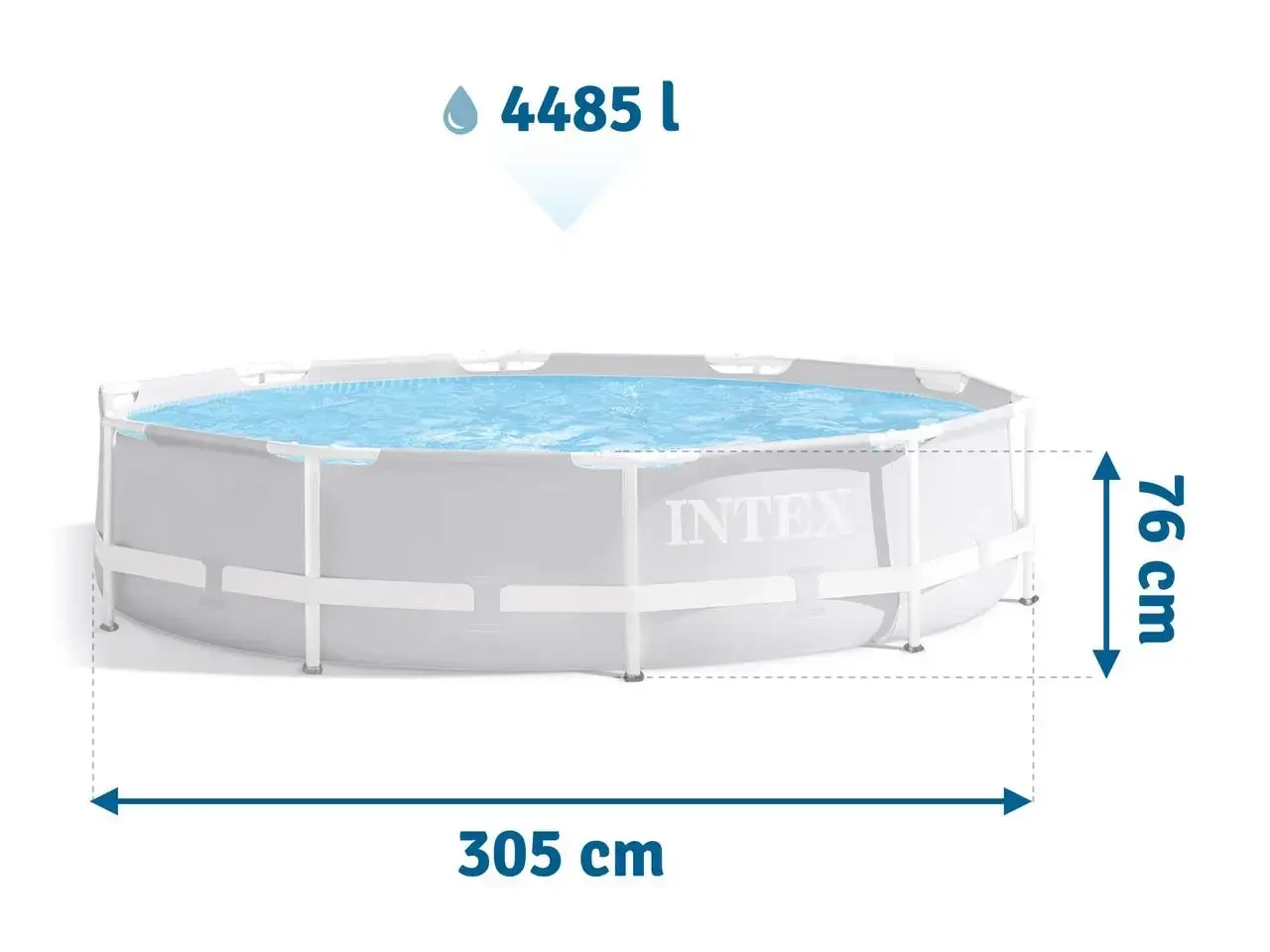 Piscina supraterana Intex Prism Frame 305x76 cm, 4500 l, cu pompa