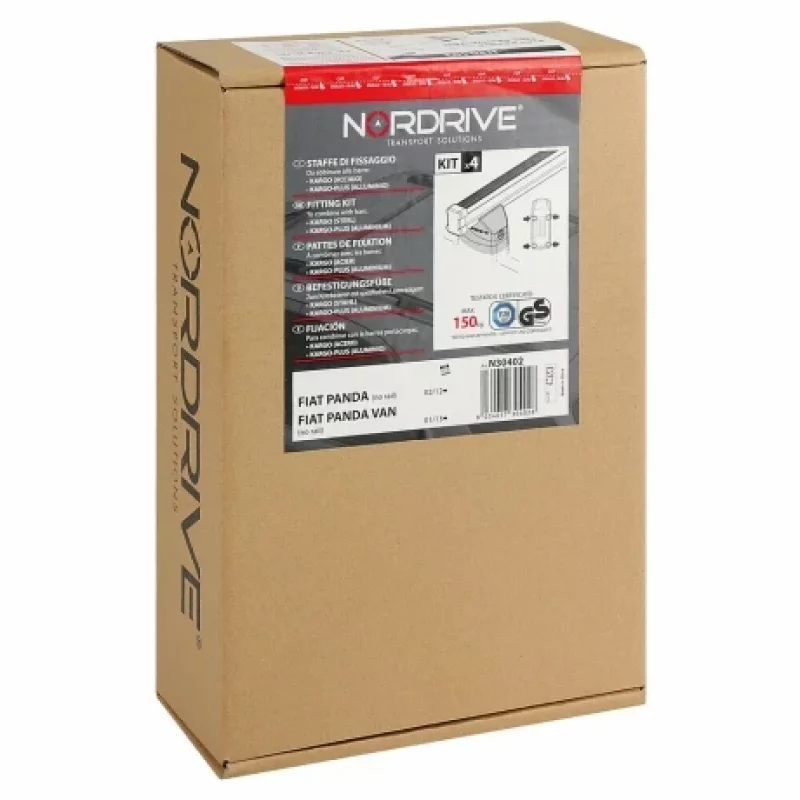 Set de picioare cu montaj in puncte de fixare pentru bare portbagaj Kargo si Kargo-Plus - 2 bare - Fiat Panda Panda Van