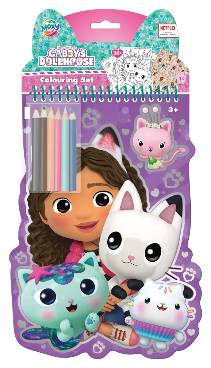 Carnetel de colorat cu creioane - Gabby's Dollhouse