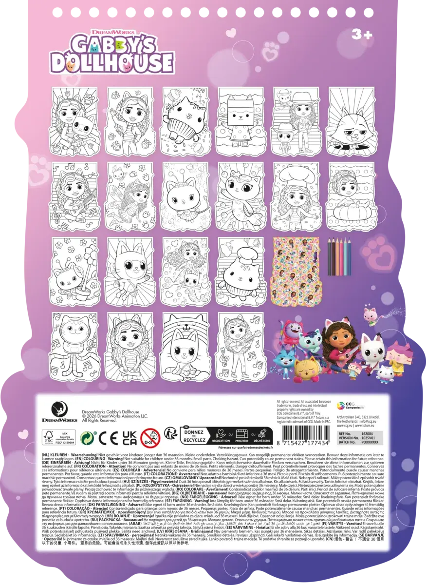 Carnetel de colorat cu creioane - Gabby's Dollhouse
