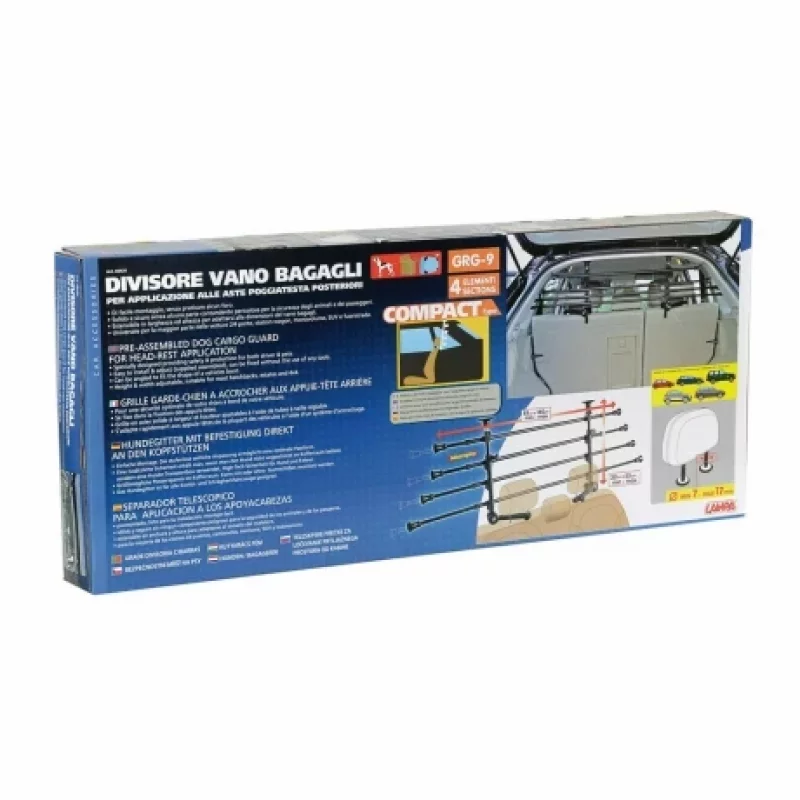 GRG-9 Compact grilaj telescopic bariera pentru caini 4 sectiuni fixare la tetiere - 1400x550 mm