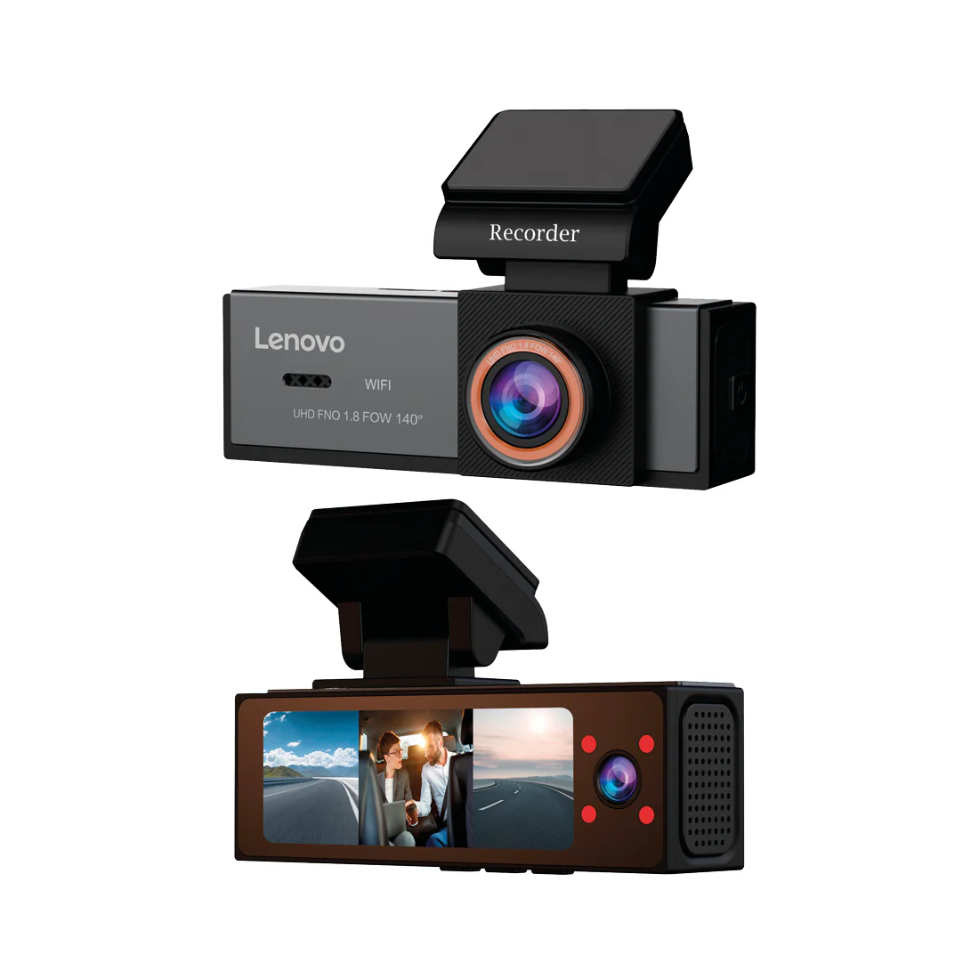 Camera DVR Lenovo Q7 cu 3 camere 4K fata si 1080 spate si 1080 interior ecran 3.2 inch IPS Wifi unghi larg monitorizare parcare