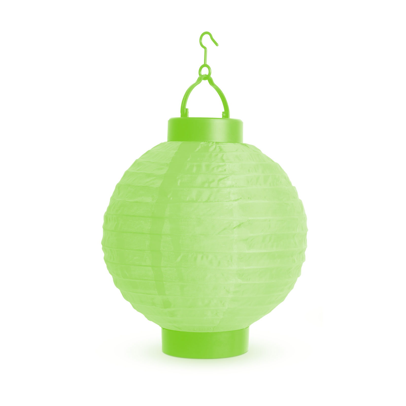 Decoratiune Lampion Iluminat LED pe Baterii pentru Terasa sau Gradina, Culoare Verde, Diametru 20cm