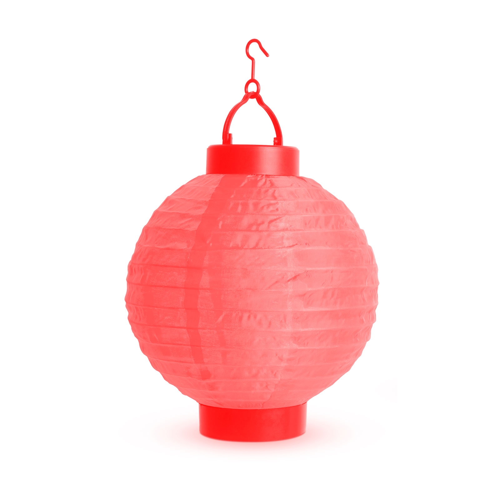 Decoratiune Lampion Iluminat LED pe Baterii pentru Terasa sau Gradina, Culoare Rosu, Diametru 20cm