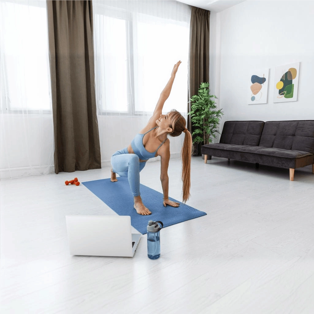 Covoraș yoga profesional albastru 100x60x1 cm, anti-alunecare