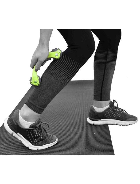 Aparat de masaj manual Twinroll-U verde-gri pentru relaxare musculara