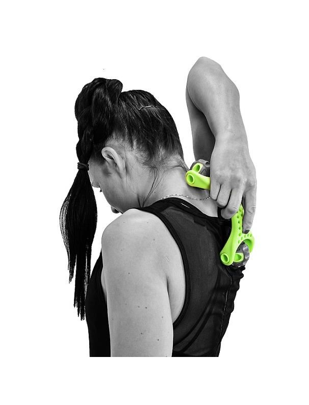 Aparat de masaj manual Twinroll-U verde-gri pentru relaxare musculara