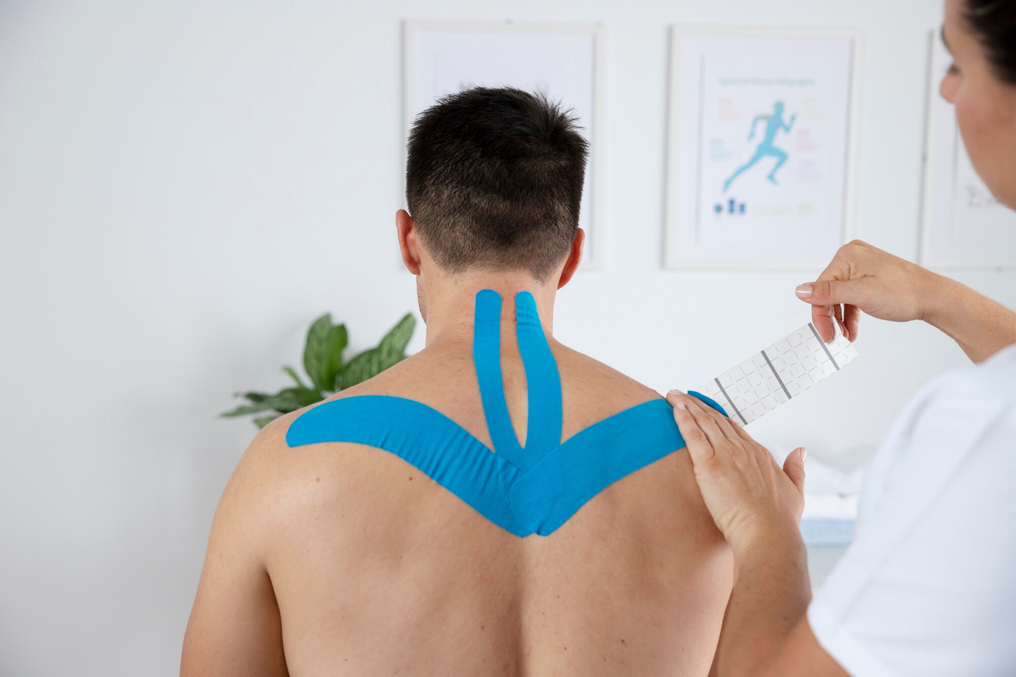 Bandă kinesio elastică 5 m x 5 cm, negru, pentru susținere musculară