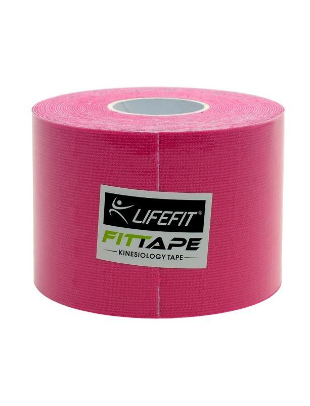 Bandă Kinesio elastică 5 cm x 5 m, roz, pentru susținere musculară