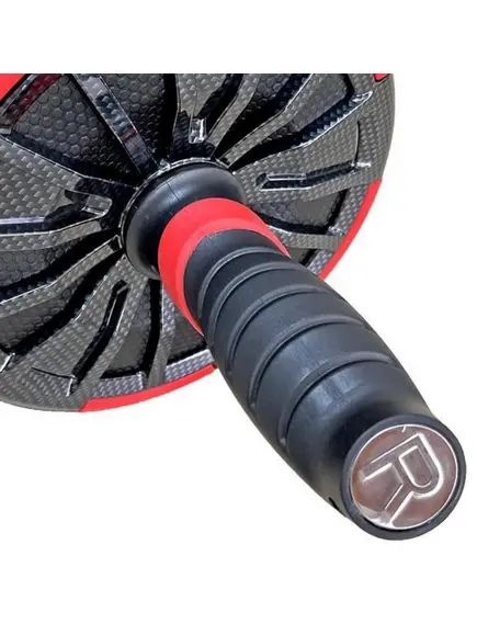 Roata fitness DHS 1003 cu covoras pentru genunchi, negru-rosu