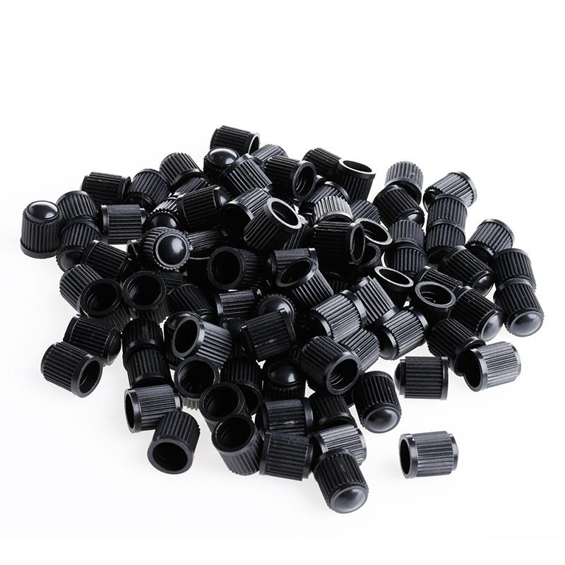 Set 100 buc. capace valva/ventil, material plastic, culoare Neagra, pentru Autoturisme, Camioane, Biciclete, Moto, ATV, Quad FAVLine Selection
