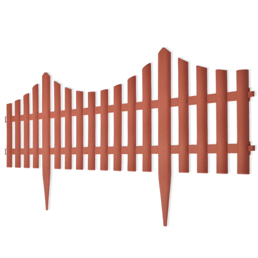 Pachet 17 buc Bordura Gardulet Decorativ Plastic 10m pentru Gazon sau Flori, Dimensiuni 1000x32cm, Imitatie Lemn Maro