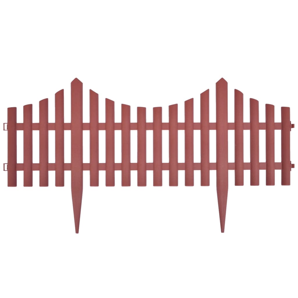 Pachet 17 buc Bordura Gardulet Decorativ Plastic 10m pentru Gazon sau Flori, Dimensiuni 1000x32cm, Imitatie Lemn Maro
