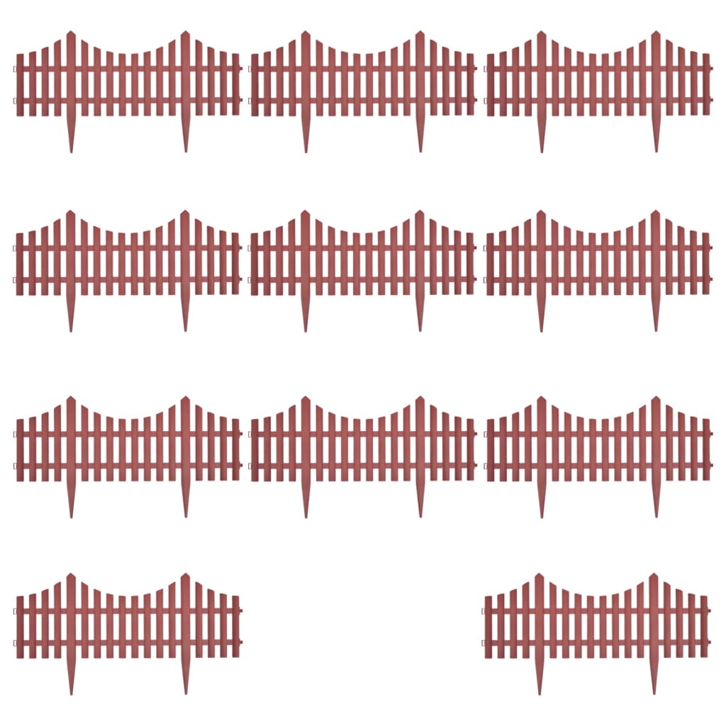 Pachet 17 buc Bordura Gardulet Decorativ Plastic 10m pentru Gazon sau Flori, Dimensiuni 1000x32cm, Imitatie Lemn Maro
