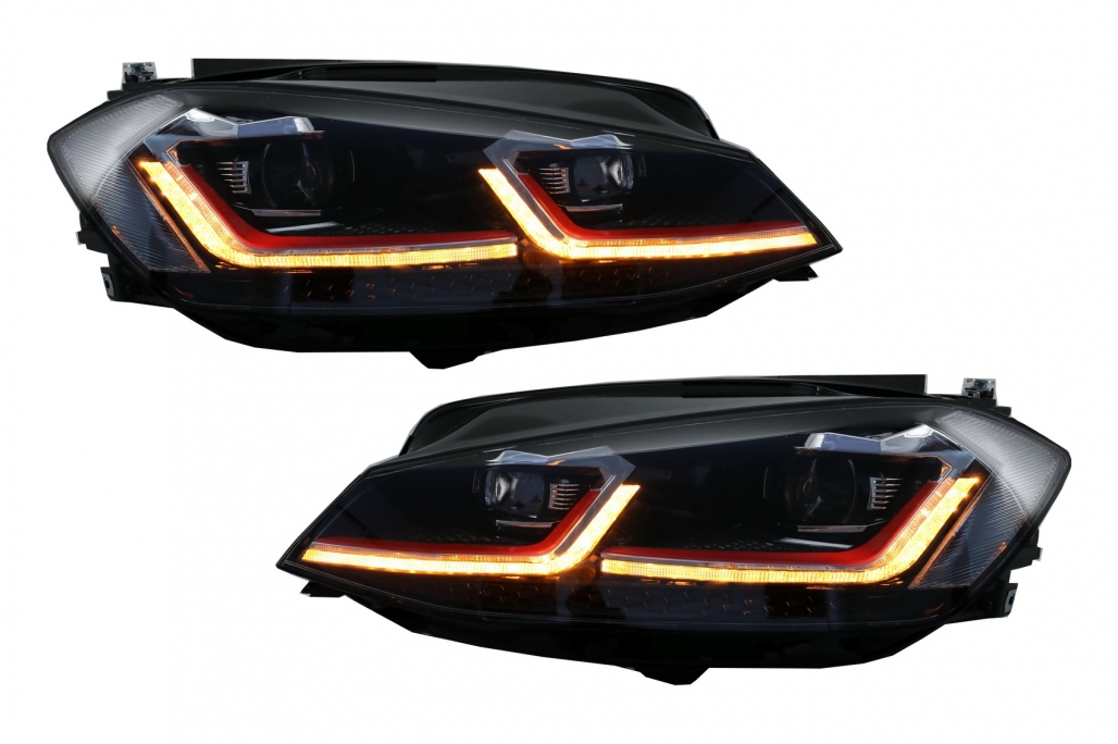 Faruri LED VW Golf 7.5 VII (2017+) GTI Look cu Semnal Dinamic Performance AutoTuning