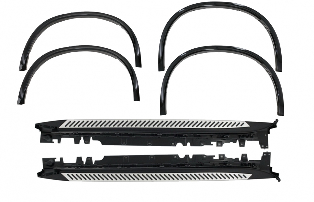 Prelungiri Extensii Aripi BMW X5 F15 (2014-2018) M-Design Negru Lucios cu Praguri Trepte Laterale Performance AutoTuning