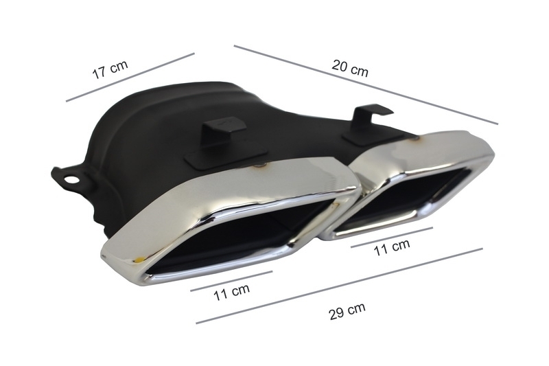 Difuzor Bara Spate cu Ornamente tobe Mercedes C-Class W205 S205 (2014-2020) C63 Design doar pentru Sport Package Performance AutoTuning