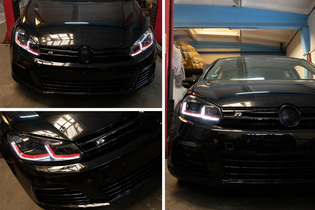 Faruri LED VW Golf 6 VI (2008-2013) Facelift G7.5 GTI Design Rosu Semnalizare Secventiala LHD Performance AutoTuning