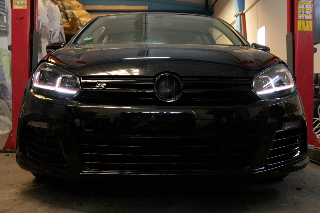Faruri LED VW Golf 6 VI (2008-2013) Facelift G7.5 GTI Design Rosu Semnalizare Secventiala LHD Performance AutoTuning