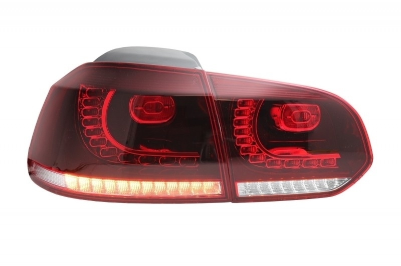 Bara Spate cu Sistem de Evacuare Stopuri Full LED si Praguri Laterale VW Golf 6 VI (2008-2013) R20 Look Performance AutoTuning