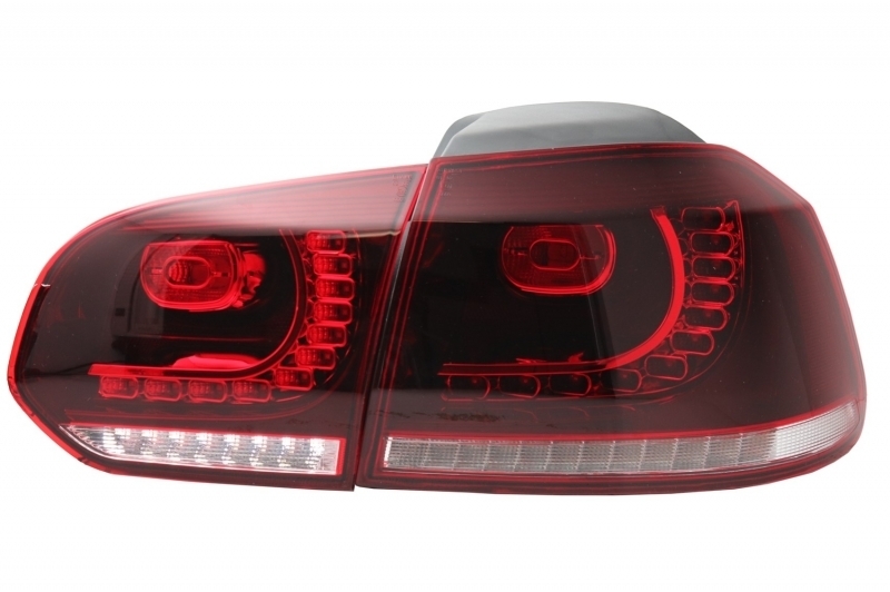 Bara Spate cu Sistem de Evacuare Stopuri Full LED si Praguri Laterale VW Golf 6 VI (2008-2013) R20 Look Performance AutoTuning