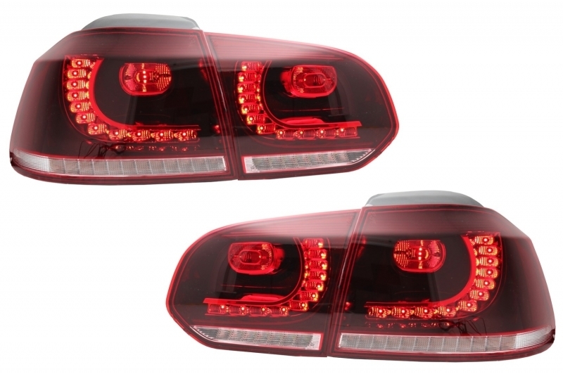 Bara Spate cu Sistem de Evacuare si Stopuri Full LED VW Golf 6 VI (2008-2013) R20 Look Performance AutoTuning