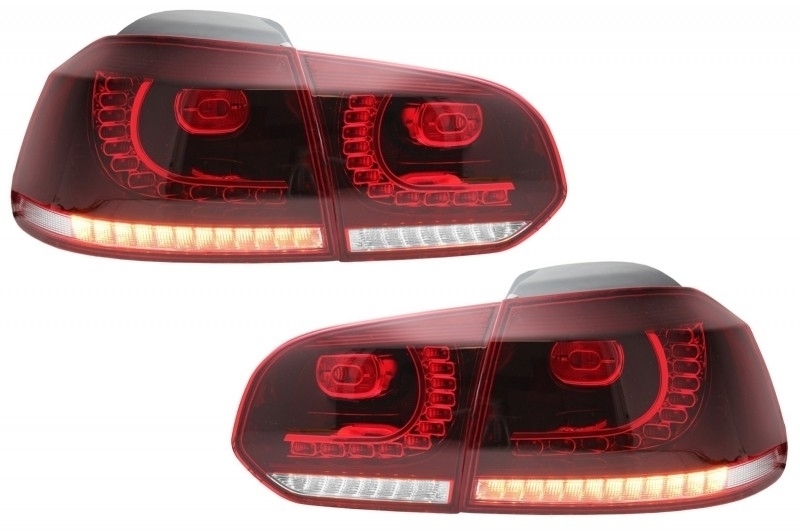 Bara Spate cu Sistem de Evacuare si Stopuri Full LED VW Golf 6 VI (2008-2013) R20 Look Performance AutoTuning