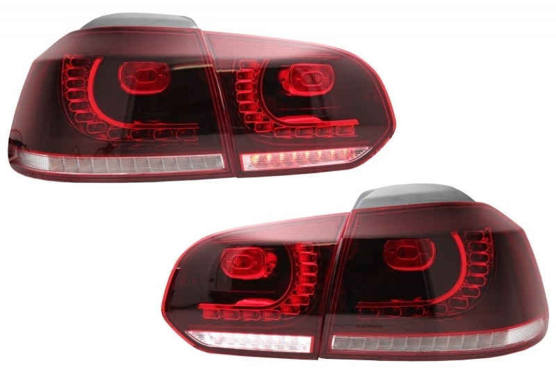 Bara Spate cu Sistem de Evacuare si Stopuri Full LED VW Golf 6 VI (2008-2013) R20 Look Performance AutoTuning