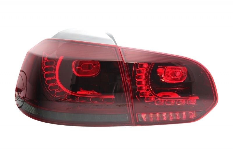 Bara Spate cu Sistem de Evacuare VW Golf 6 VI (2008-2013) R20 Design Praguri Laterale si Stopuri Full LED Rosu Fumuriu cu Semnal Dinamic Performance AutoTuning
