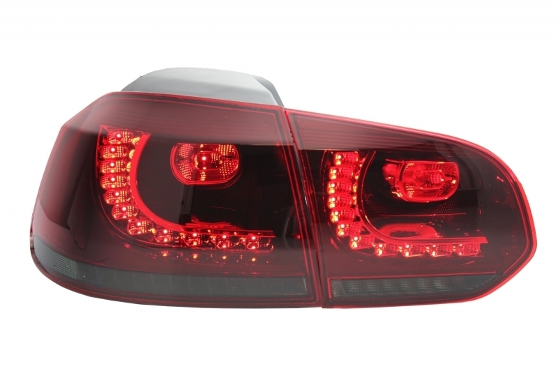 Bara Spate cu Sistem de Evacuare VW Golf 6 VI (2008-2013) R20 Design Praguri Laterale si Stopuri Full LED Rosu Fumuriu cu Semnal Dinamic Performance AutoTuning