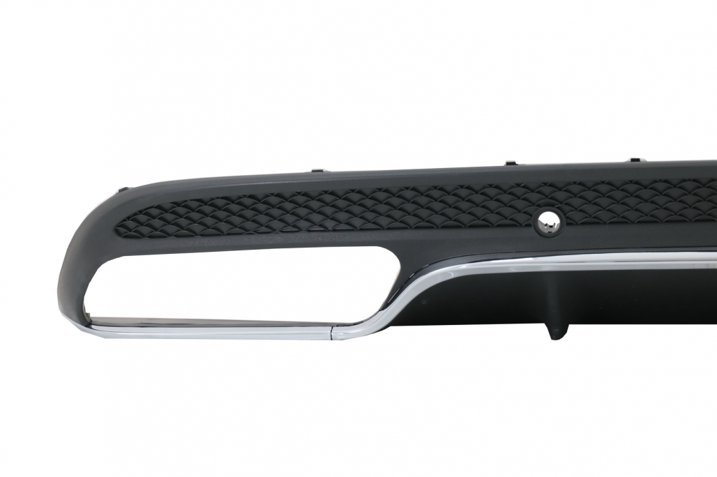 Difuzor Bara Spate cu Ornamente tobe Negre Mercedes C-Class W205 S205 (2014-2020) C63 Design doar pentru Sport Package Performance AutoTuning