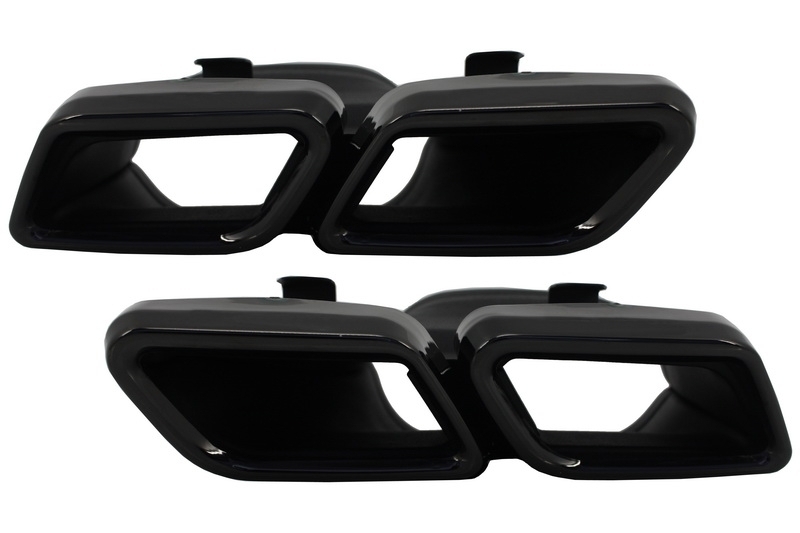 Difuzor Bara Spate cu Ornamente tobe Negre Mercedes C-Class W205 S205 (2014-2020) C63 Design doar pentru Sport Package Performance AutoTuning