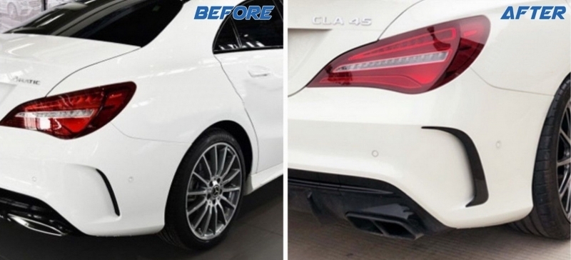Prelungiri Bara Fata si Spate MERCEDES CLA W117 FACELIFT (2016-2018) CLA45 Design Negru Lucios Performance AutoTuning