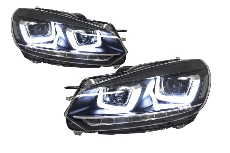 Pachet Complet Exterior VW Golf VI 6 MK6 (2008-2013) R20 Look cu Faruri LED RHD si Stopuri Full LED Semnal Secvential Dinamic Performance AutoTuning